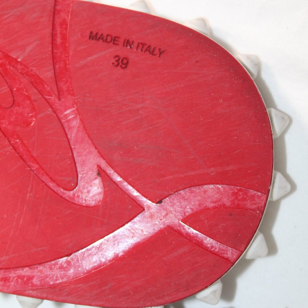 Christian Louboutin Super Loubi Flip Flops Spiked Sandals Slip Ons Pool Slide 39 - Picture 6 of 6